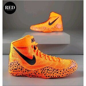 Nike Paris Inflict Wrestling Shoes Safari Pack Orange Black - Men's Size 6